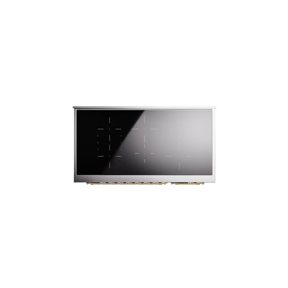 48'' Nostalgie II Series Freestanding Electric Induction Range - Double Oven - Midnight Blue - Bronze trim