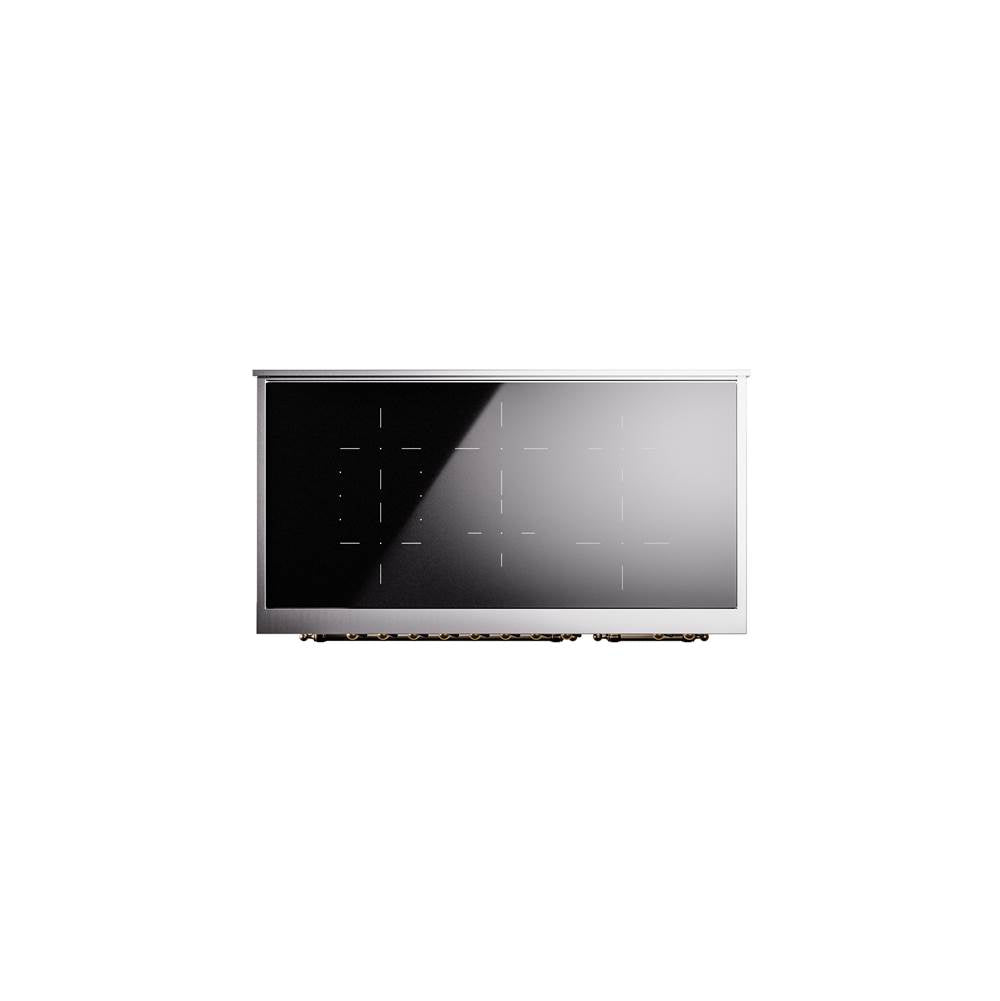 48'' Nostalgie II Series Freestanding Electric Induction Range - Double Oven - White - Bronze trim