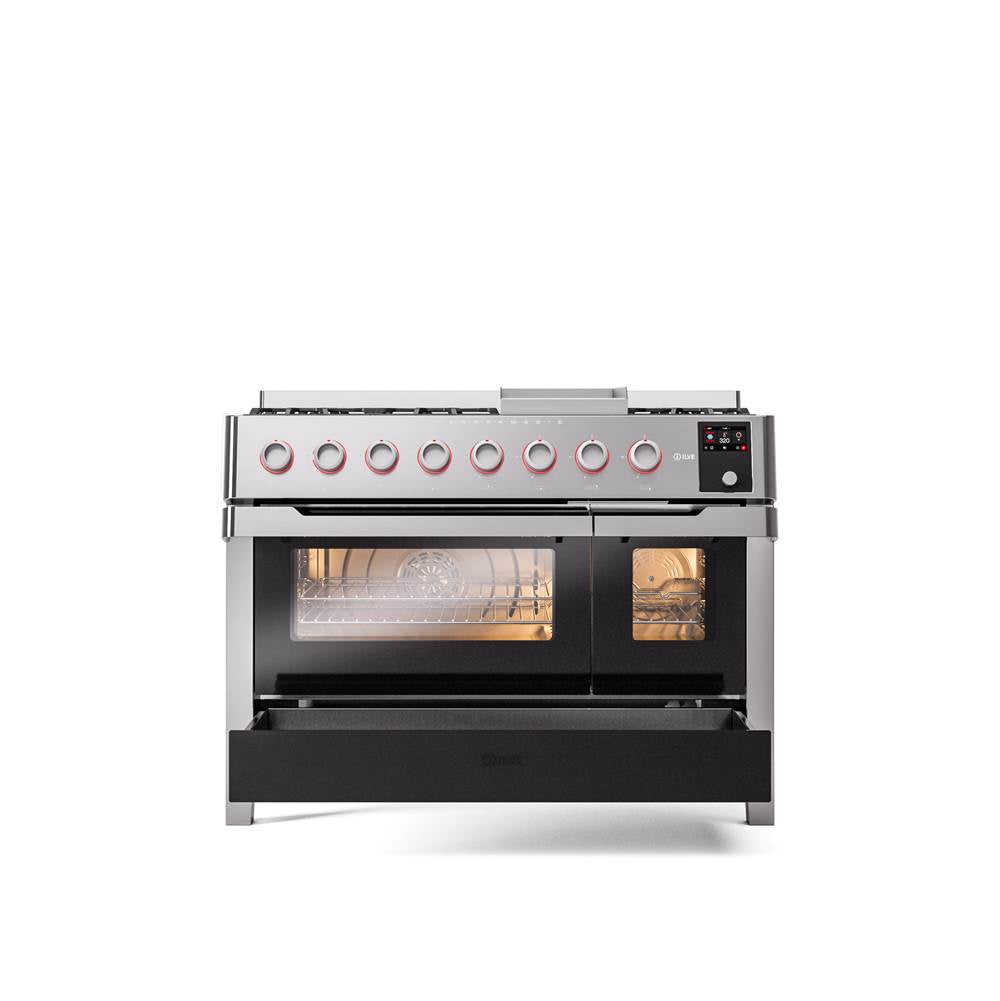 Panoramagic 48'' Dual Fuel 8 Gas Burners w/ Griddle Double Oven - Stainless Steel- Natual Gas