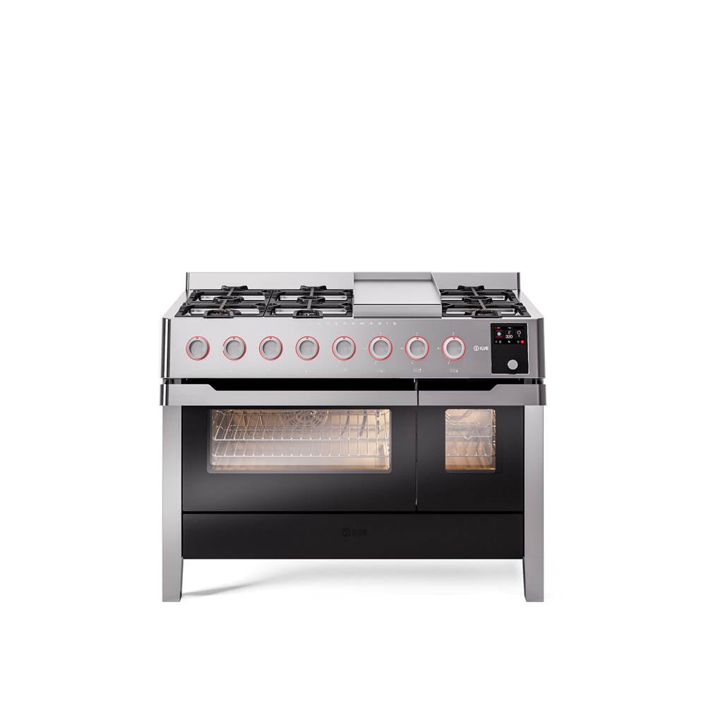 Panoramagic 48'' Dual Fuel 8 Gas Burners w/ Griddle Double Oven - Stainless Steel- Natual Gas