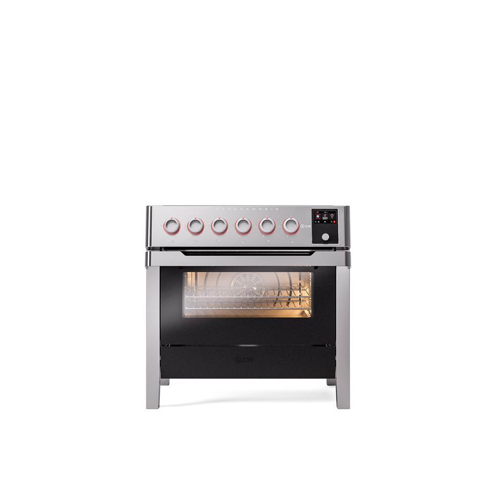 ILVE - Panoramagic 36'' Induction 6 Zones Single Oven - Stainless Steel - Stainless Steel