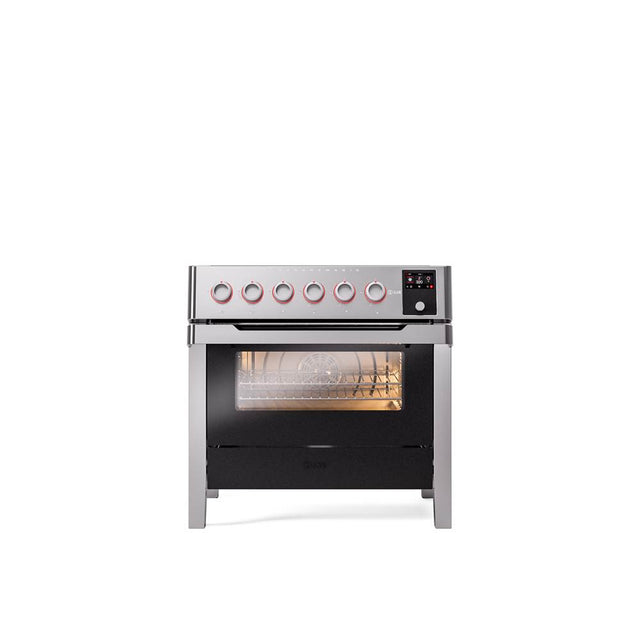 ILVE - Panoramagic 36'' Induction 6 Zones Single Oven - Stainless Steel - Stainless Steel