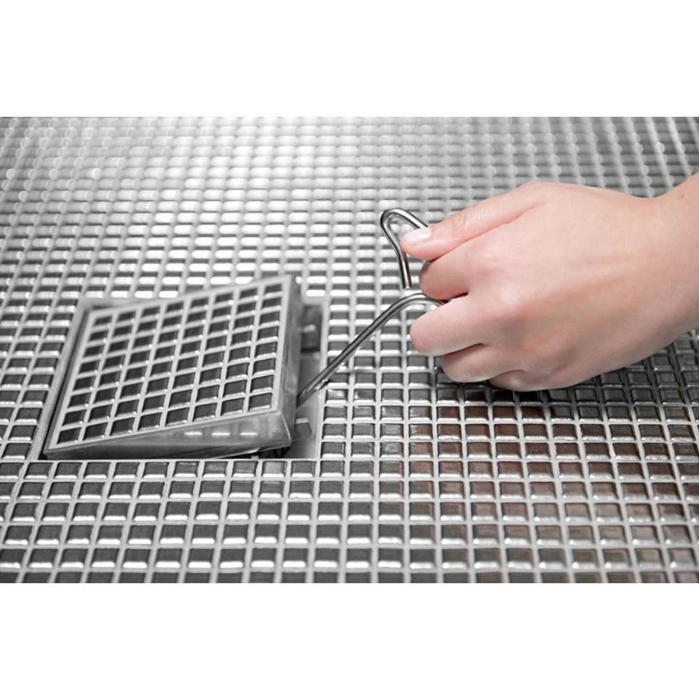5'' x 5'' LTD 5 Tile Insert Complete Kit in Matte Black with Cast Iron Drain Body, 2'' Outlet