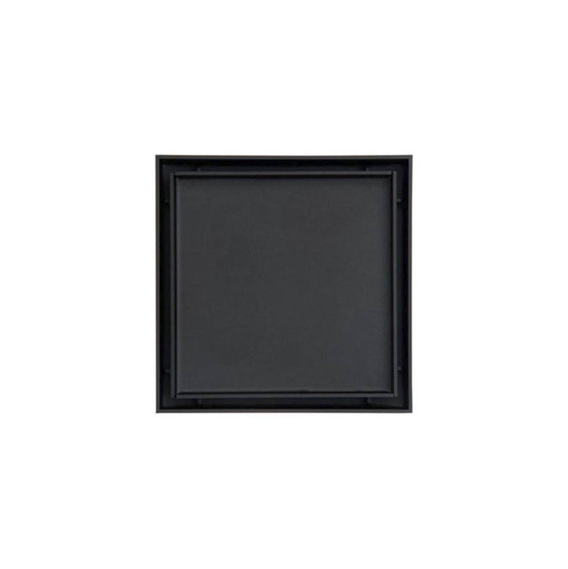 Infinity Drain - 4- x 4- Tile Drain Strainer in Matte Black with PVC Drain Body, 2'' Outlet - Matte Black