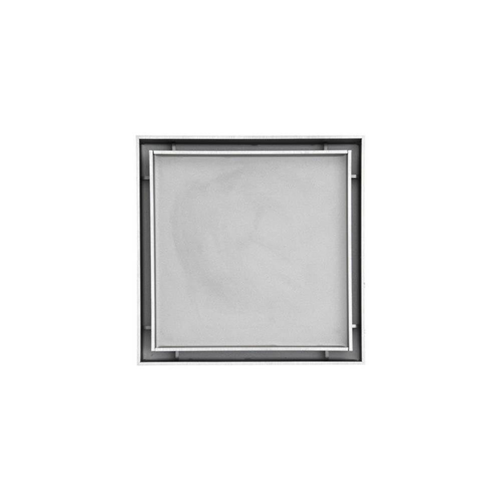 Infinity Drain - 4- x 4- Tile Drain Strainer in Satin Stainless with PVC Drain Body, 2'' Outlet - Satin Stainless