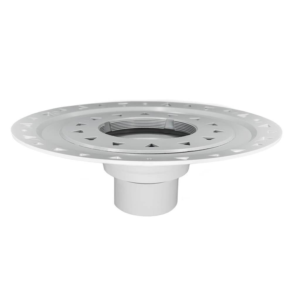 Infinity Drain - Bonded Flange PVC Drain 4'' Throat, 2'', 3'', and 4'' Outlet