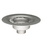 Infinity Drain - Bonded Flange Stainless Steel Drain 4'' Throat, 2'' No Hub Outlet