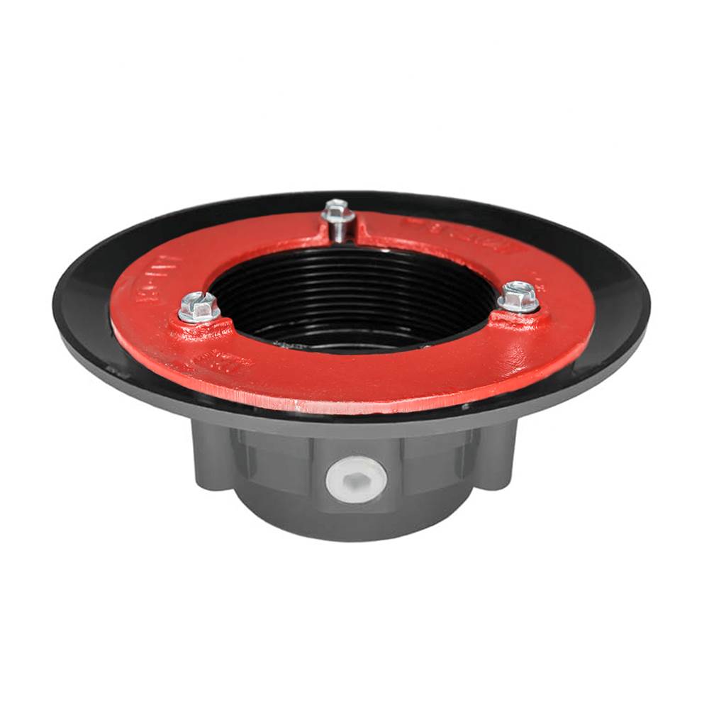 Infinity Drain - Clamp Down Drain ABS 4'' Throat, 3'' Outlet with Threaded Clamping Plate