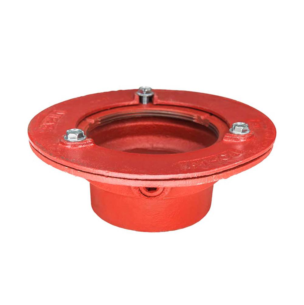 Infinity Drain - Clamp Down Drain Cast Iron 4'' Throat, 4'' No Hub Outlet