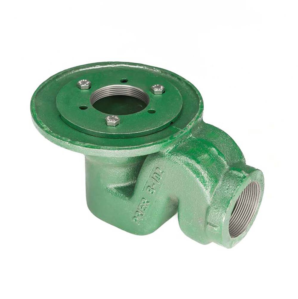 Infinity Drain - Clamp Down Drain Cast Iron, Integral Trap 2- Throat, 2- Threaded Side Outlet