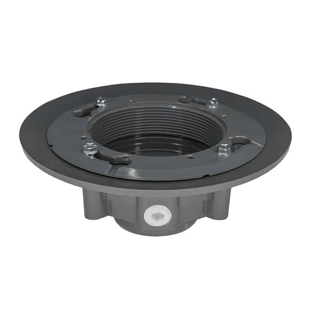 Infinity Drain - Clamp Down Drain PVC 4'' Throat, 2'' Outlet with Threaded Outlet