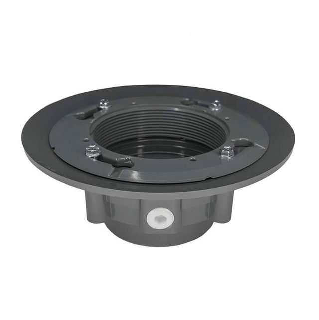 Infinity Drain - Clamp Down Drain PVC 4'' Throat, 3'' Outlet with Threaded Outlet