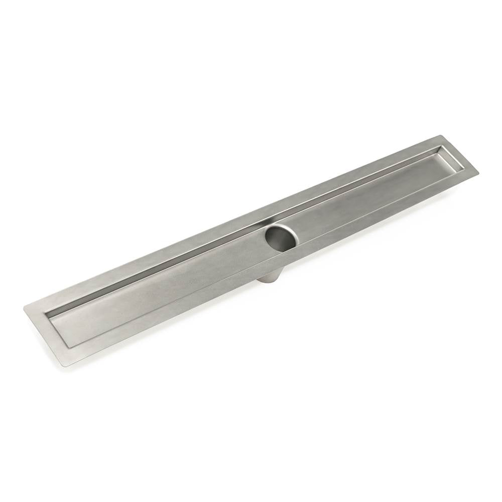 Infinity Drain - 32'' Stainless Steel Channel Assembly for FF Series with 2'' No Hub Outlet - Satin Stainless