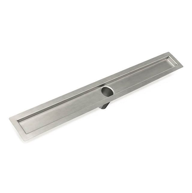 Infinity Drain - 32'' Stainless Steel Flanged Channel Assembly with 2'' Tapered Threaded Outlet - Satin Stainless