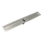Infinity Drain - 48'' Stainless Steel Flanged Channel Assembly with 2'' Tapered Threaded Outlet - Satin Stainless