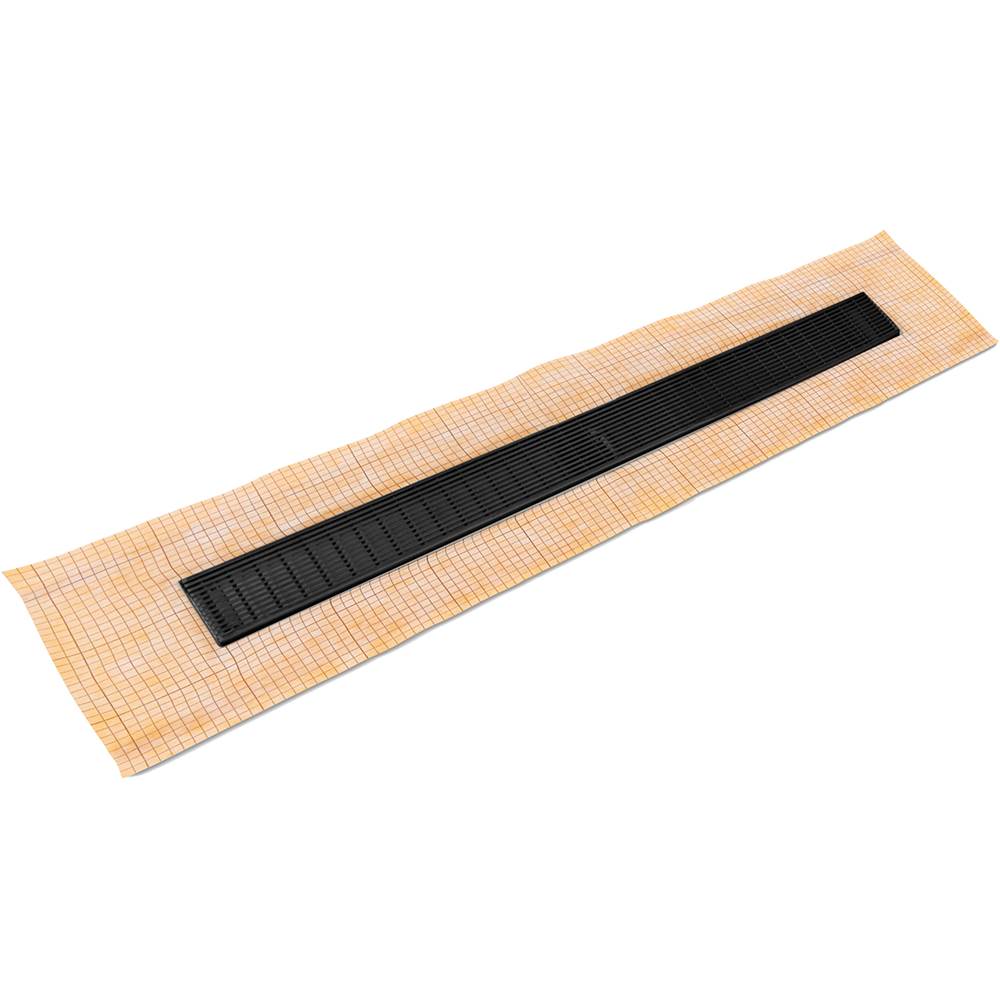 Infinity Drain - 32'' FCS Series Complete Kit with 2 1/2'' Wedge Wire Grate in Matte Black - Matte Black