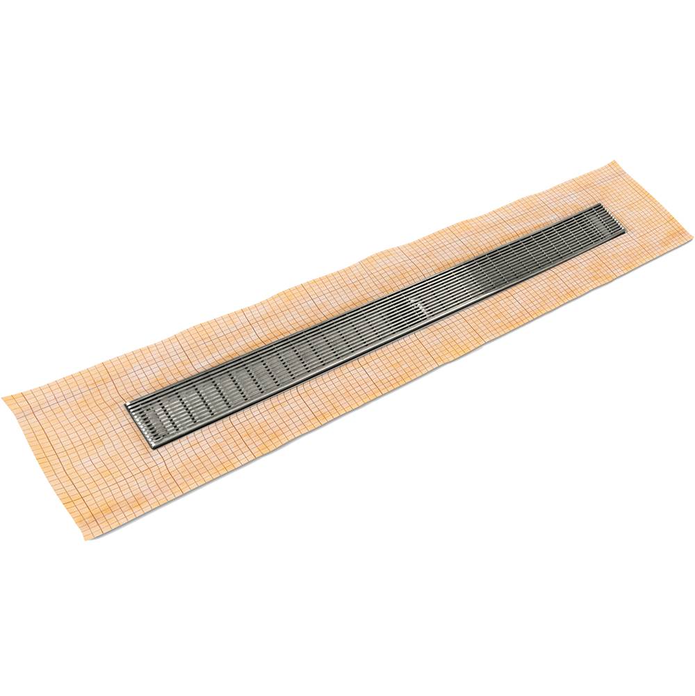Infinity Drain - 60'' FCS Series Complete Kit with 2 1/2'' Wedge Wire Grate in Satin Stainless - Satin Stainless