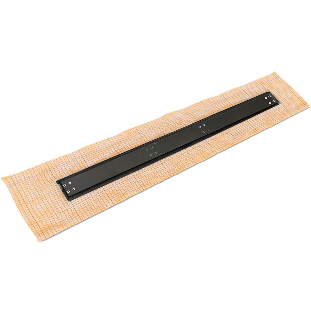 Infinity Drain - 42'' FCS Series Complete Kit with Tile Insert Frame in Matte Black - Matte Black