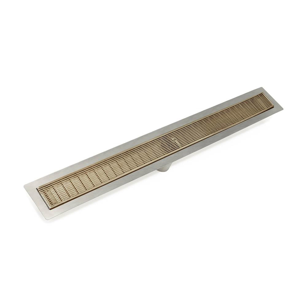 Infinity Drain - 36'' FF Series Complete Kit with 2 1/2'' Wedge Wire Grate in Satin Bronze - Satin Bronze