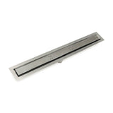 Infinity Drain - 48'' FF Series Complete Kit with Tile Insert Frame in Polished Stainless - Polished Stainless
