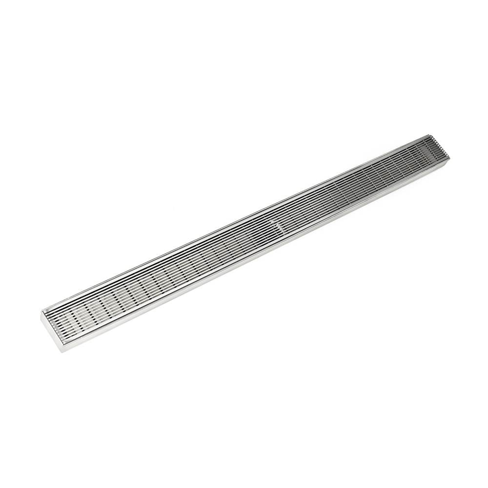Infinity Drain - 60'' FX Series Complete Kit with Wedge Wire Grate in Polished Stainless - Polished Stainless