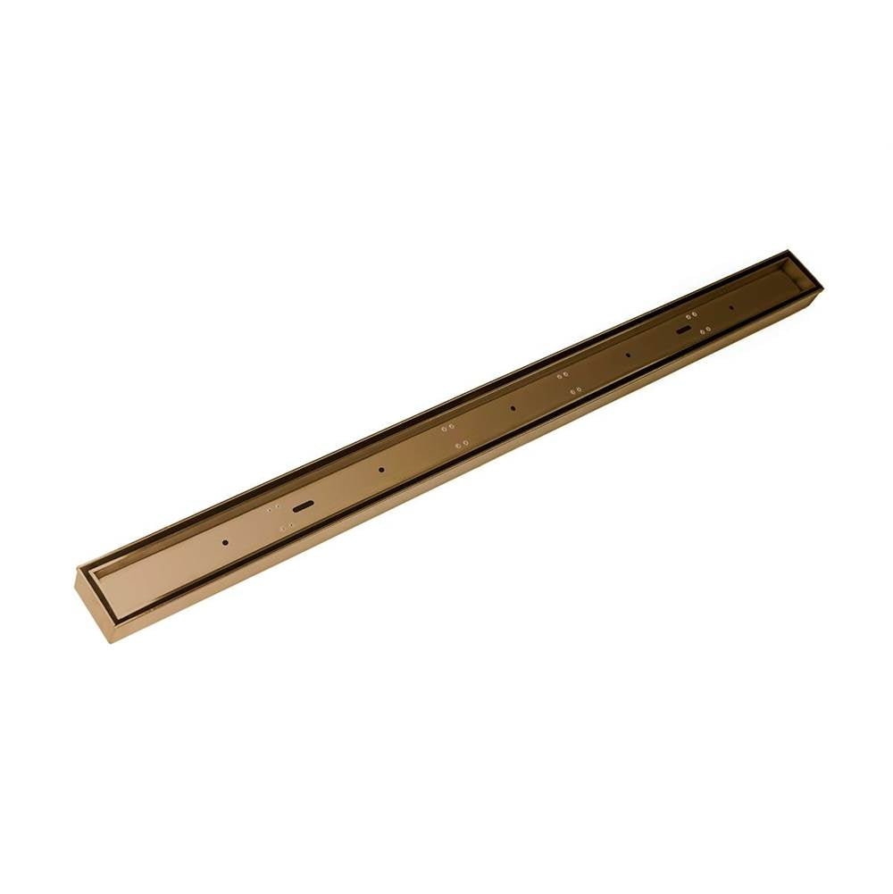 Infinity Drain - 60'' FX Series Complete Kit with Tile Insert Frame in Satin Bronze - Satin Bronze