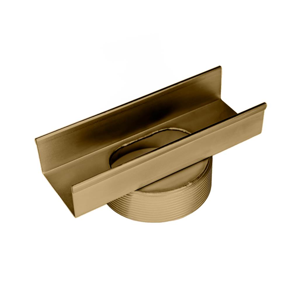 Infinity Drain - 8'' Stainless Steel High Flow Outlet Section for S-TIFAS 99 Series in Satin Bronze with 4'' Threaded Nipple - Satin Bronze