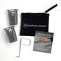 Infinity Drain - Hair Maintenance Kit. Includes maintenance guide, DKEY Lift-out key, and (2) HB 32 Hair Baskets.