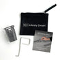 Infinity Drain - Hair Maintenance Kit. Includes maintenance guide, DKEY Lift-out key, and HB 32 Hair Basket.