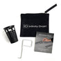 Infinity Drain - Hair Maintenance Kit. Includes maintenance guide, DKEY Lift-out key, and HB 65B Hair Basket in black.