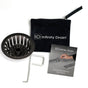 Infinity Drain - Hair Maintenance Kit. Includes maintenance guide, DKEY Lift-out key, and HS 4B Hair Strainer in black.