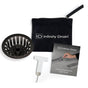 Infinity Drain - Hair Maintenance Kit. Includes maintenance guide, WKEY Lift-out key, and HS 4B Hair Strainer in black.