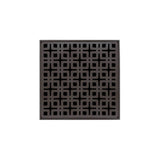 Infinity Drain - 5'' x 5'' KD 5 High Flow Complete Kit with Link Pattern Decorative Plate in Oil Rubbed Bronze with ABS Drain Body, 3'' Outlet - Oil Rubbed Bronze