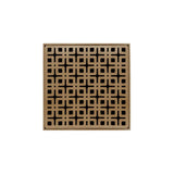 Infinity Drain - 5'' x 5'' KD 5 High Flow Complete Kit with Link Pattern Decorative Plate in Satin Bronze with Cast Iron Drain Body, 3'' No-Hub Outlet - Satin Bronze