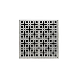 Infinity Drain - 5'' x 5'' KD 5 High Flow Complete Kit with Link Pattern Decorative Plate in Satin Stainless with ABS Drain Body, 3'' Outlet - Satin Stainless