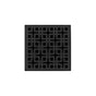 Infinity Drain - 4'' x 4'' KDB 4 Complete Kit with Link Pattern Decorative Plate in Matte Black with Stainless Steel Bonded Flange Drain Body, 2'' No Hub Outlet - Matte Black