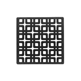 Infinity Drain - 4'' x 4'' Link Pattern Decorative Plate for K 4, KD 4, KDB 4 in Matte Black - Matte Black
