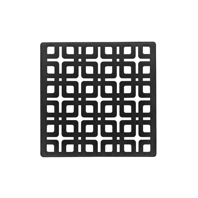 Infinity Drain - 4'' x 4'' Link Pattern Decorative Plate for K 4, KD 4, KDB 4 in Matte Black - Matte Black