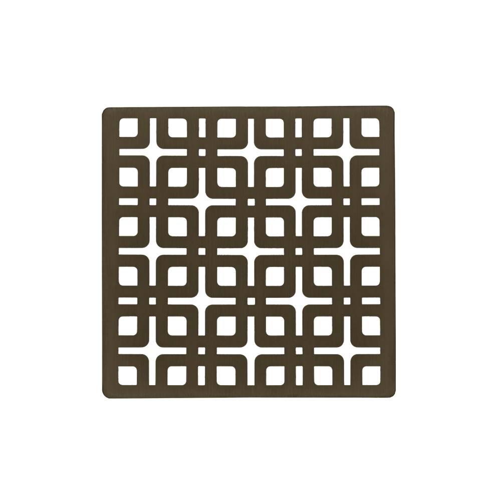 Infinity Drain - 4'' x 4'' Link Pattern Decorative Plate for K 4, KD 4, KDB 4 in Oil Rubbed Bronze - Oil Rubbed Bronze