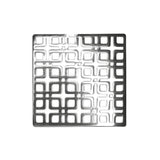 Infinity Drain - 4'' x 4'' Link Pattern Decorative Plate for K 4, KD 4, KDB 4 in Polished Stainless - Polished Stainless