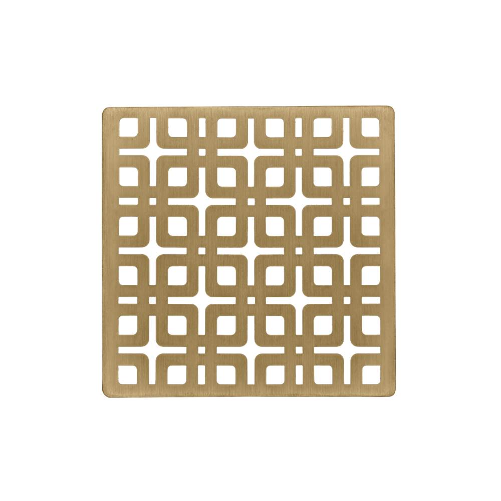 Infinity Drain - 4'' x 4'' Link Pattern Decorative Plate for K 4, KD 4, KDB 4 in Satin Bronze - Satin Bronze