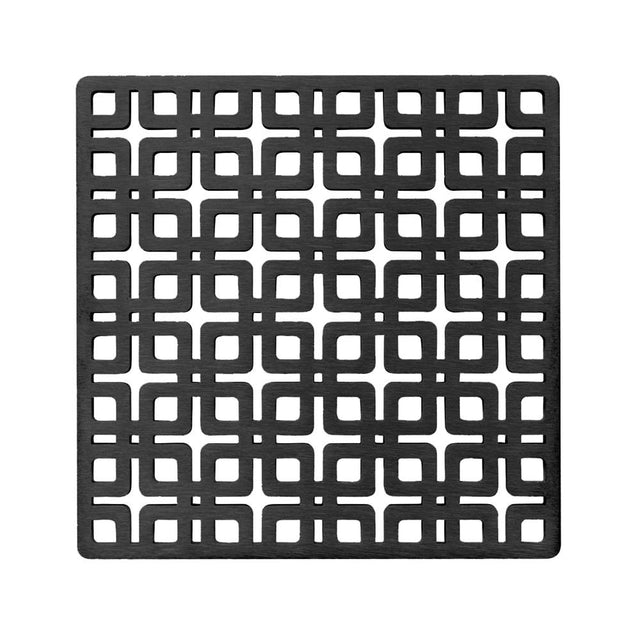 Infinity Drain - 5'' x 5'' Link Pattern Decorative Plate for K 5, KD 5, KDB 5 in Matte Black - Matte Black