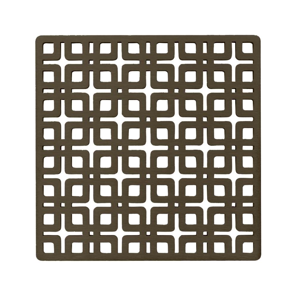 Infinity Drain - 5'' x 5'' Link Pattern Decorative Plate for K 5, KD 5, KDB 5 in Oil Rubbed Bronze - Oil Rubbed Bronze