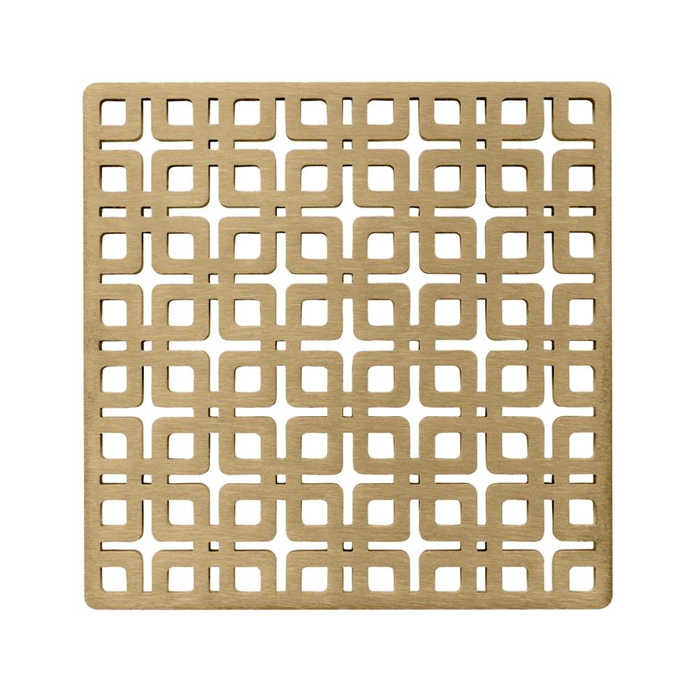 Infinity Drain - 5'' x 5'' Link Pattern Decorative Plate for K 5, KD 5, KDB 5 in Satin Bronze - Satin Bronze