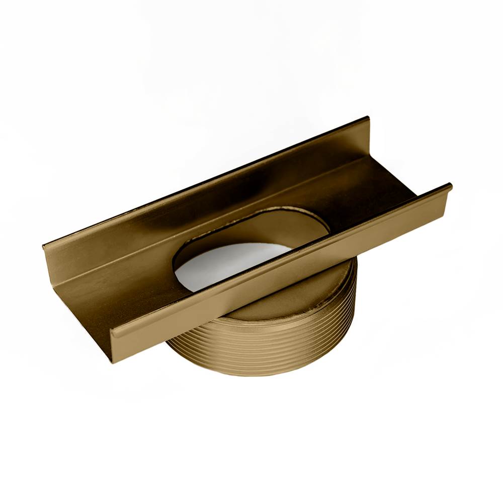 Infinity Drain - 8'' Stainless Steel High Flow Outlet Section for S-AS 99/S-LTIFAS 99 Series in Satin Bronze with 4'' Threaded Nipple - Satin Bronze