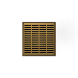Infinity Drain - 5'' x 5'' LND 5 Slotted Pattern Complete Kit in Satin Bronze with Cast Iron Drain Body, 2'' Outlet - Satin Bronze