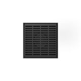 Infinity Drain - 5'' x 5'' LND 5 Slotted Pattern Complete Kit in Matte Black with Stainless Steel Bonded Flange, 2'' No Hub Outlet - Matte Black