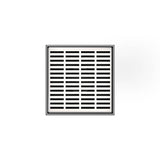 Infinity Drain - 5'' x 5'' LND 5 Slotted Pattern Complete Kit in Polished Stainless with ABS Bonded Flange, 2'', 3'' and 4'' Outlet - Polished Stainless