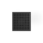 Infinity Drain - 5'' x 5'' LQD 5 Squares Pattern Complete Kit in Matte Black with ABS Drain Body, 2'' Outlet - Matte Black