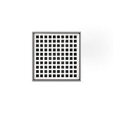 Infinity Drain - 5'' x 5'' LQD 5 Squares Pattern Complete Kit in Polished Stainless with ABS Drain Body, 2'' Outlet - Polished Stainless